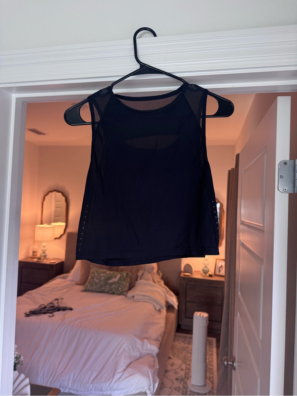 Black Lululemon Sleeveless Mesh Panel Tank Top